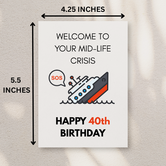 Funny 40th Birthday Card