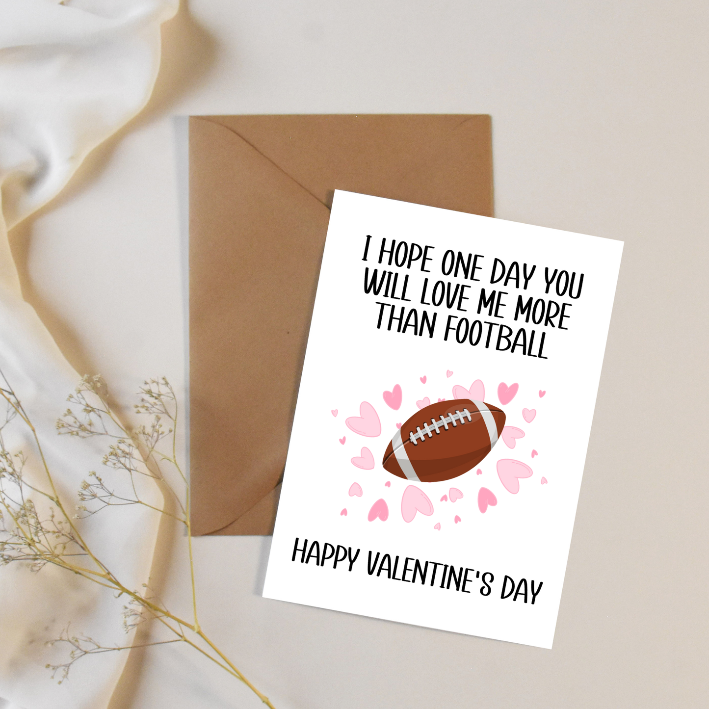 American Football Valentine's Day Card