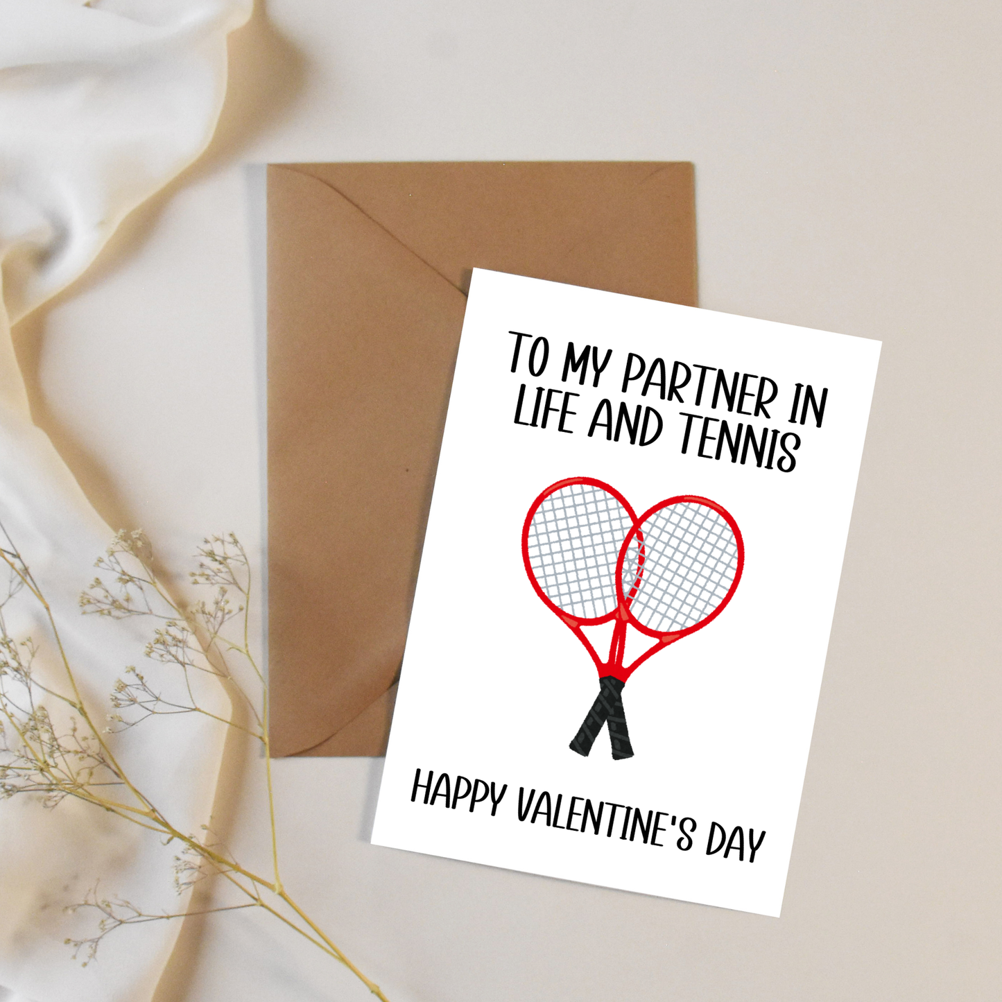 Tennis Valentine's Day Card