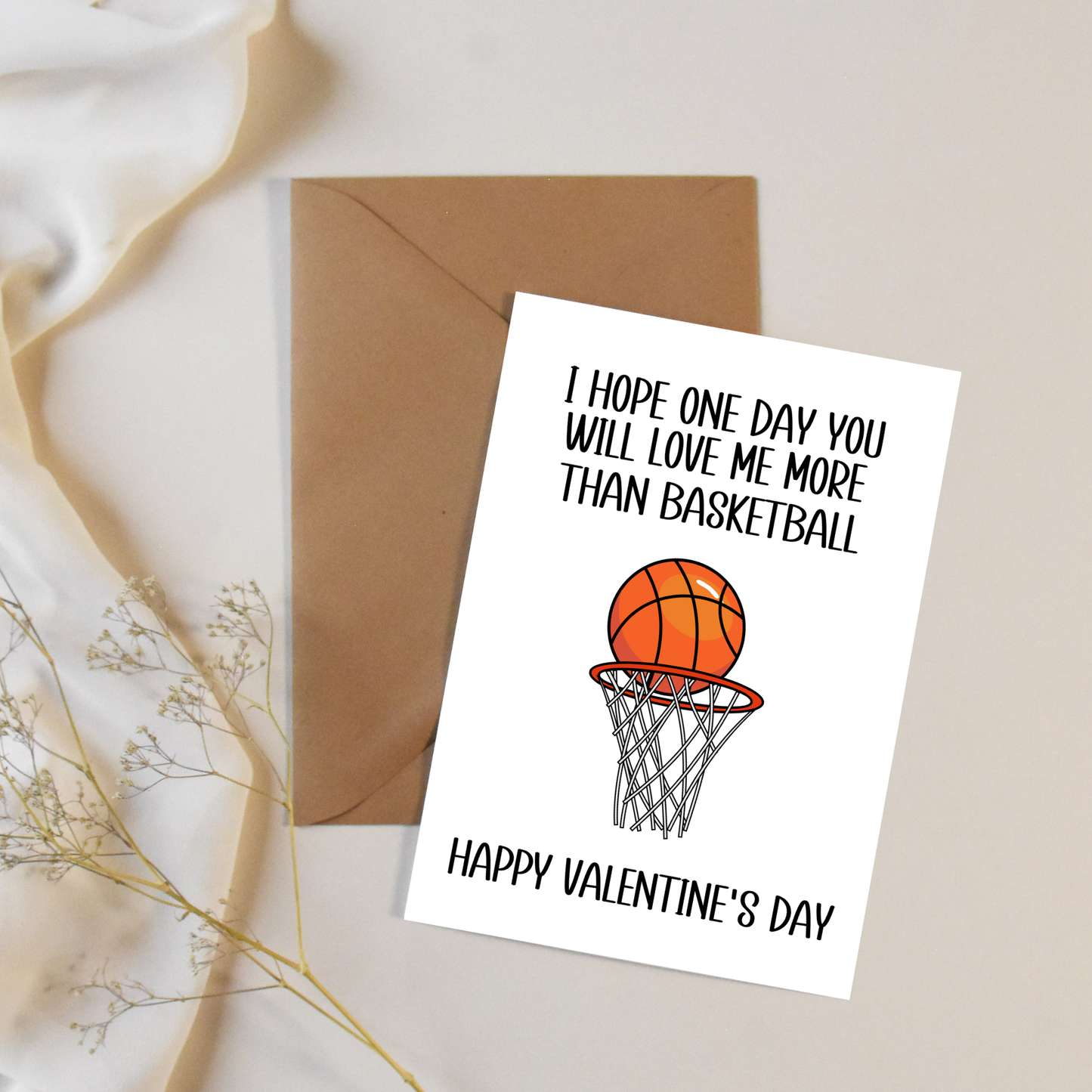 Basketball Valentine's Day Card
