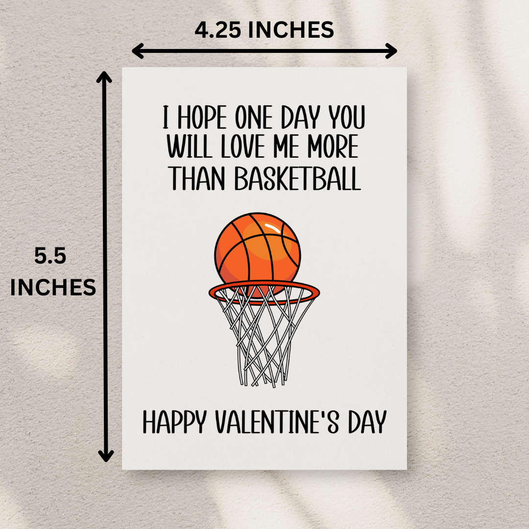 Basketball Valentine's Day Card