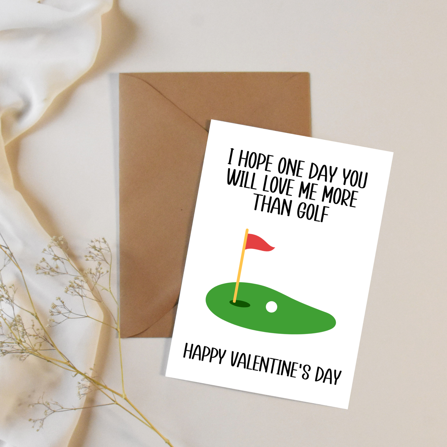 Golf Valentine's Day Card