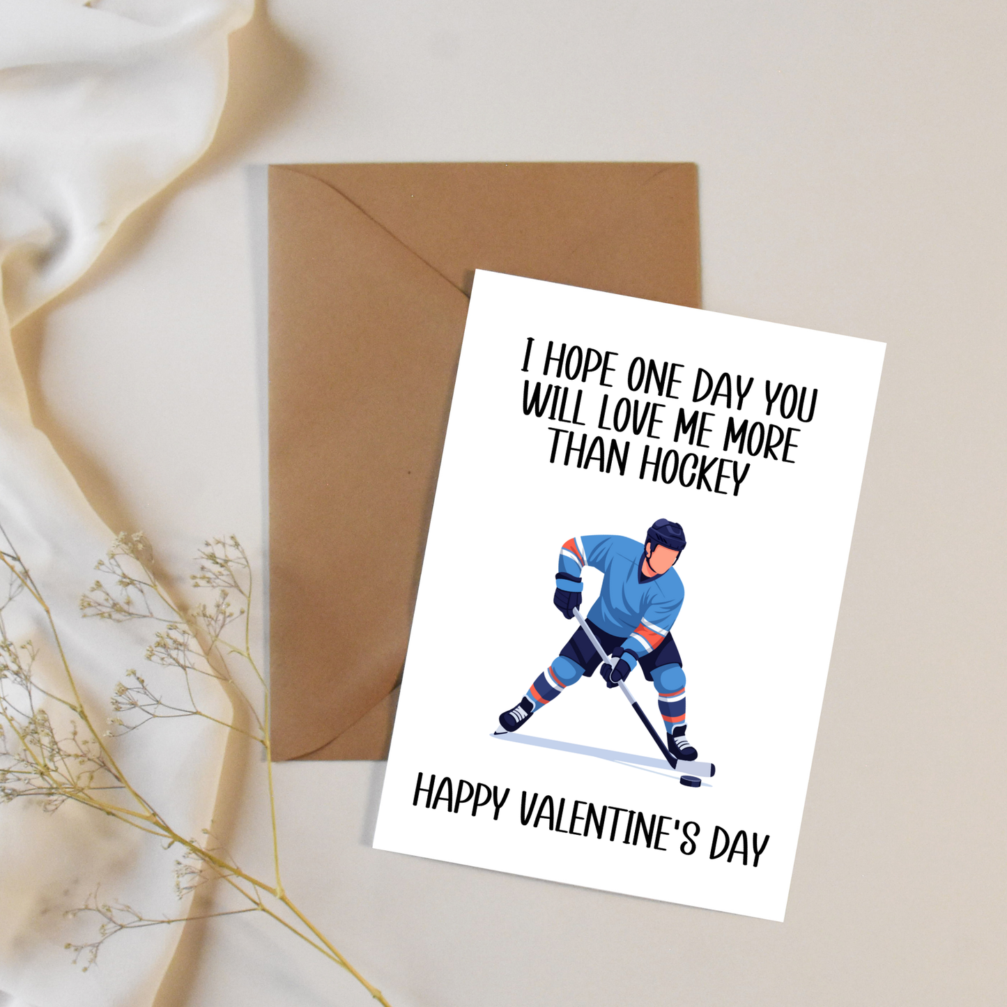 Hockey Valentine's Day Card