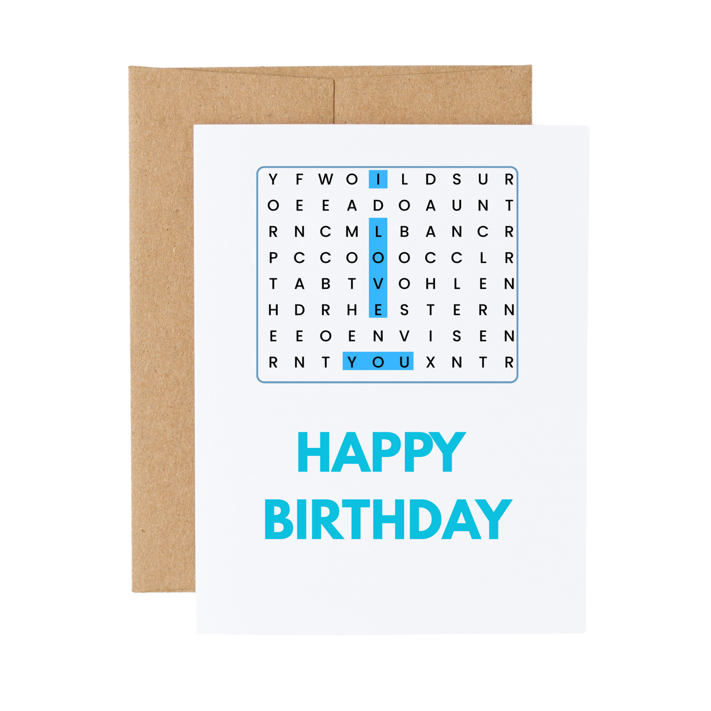 Word Search Happy Birthday Card