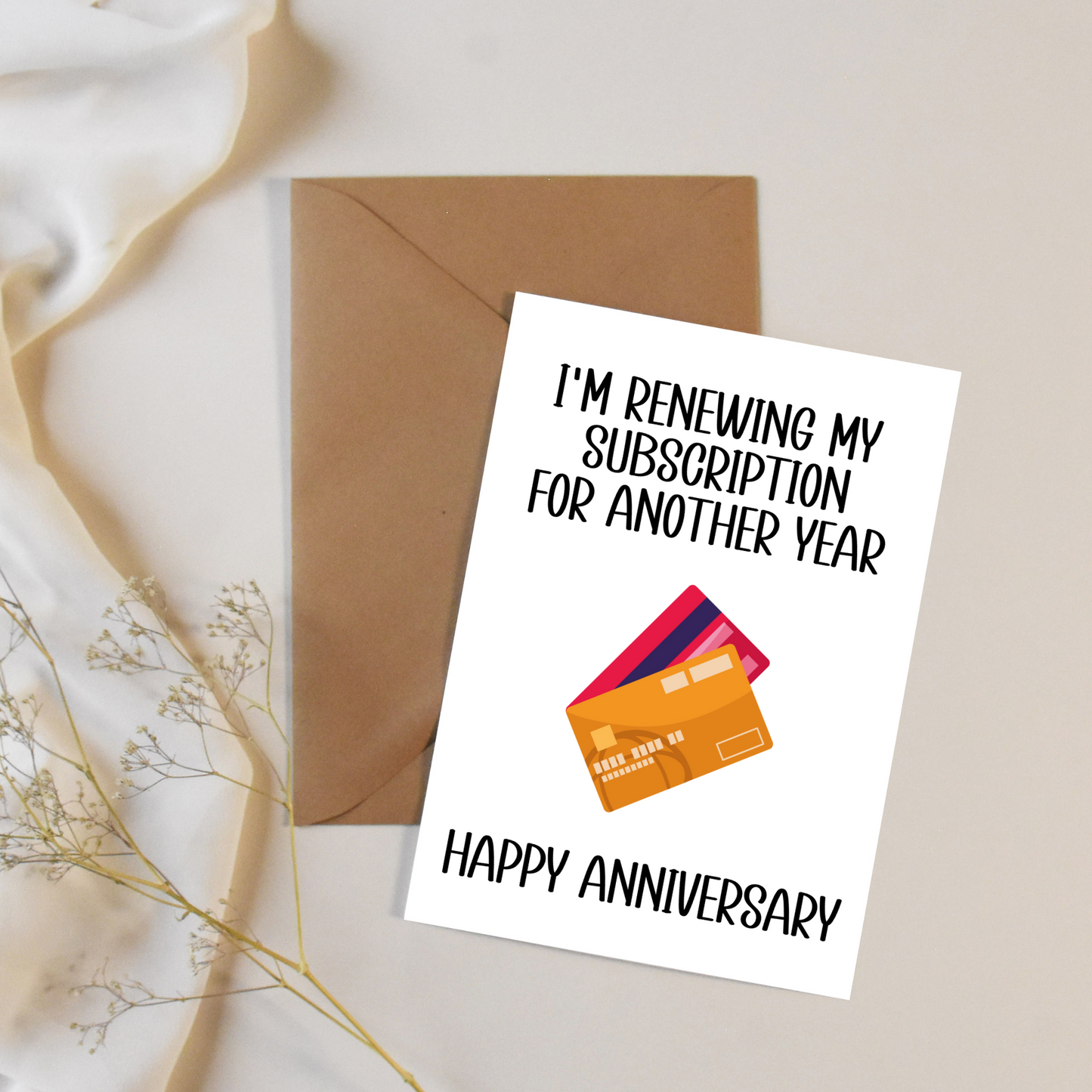 Renewing My Subscription Anniversary Card