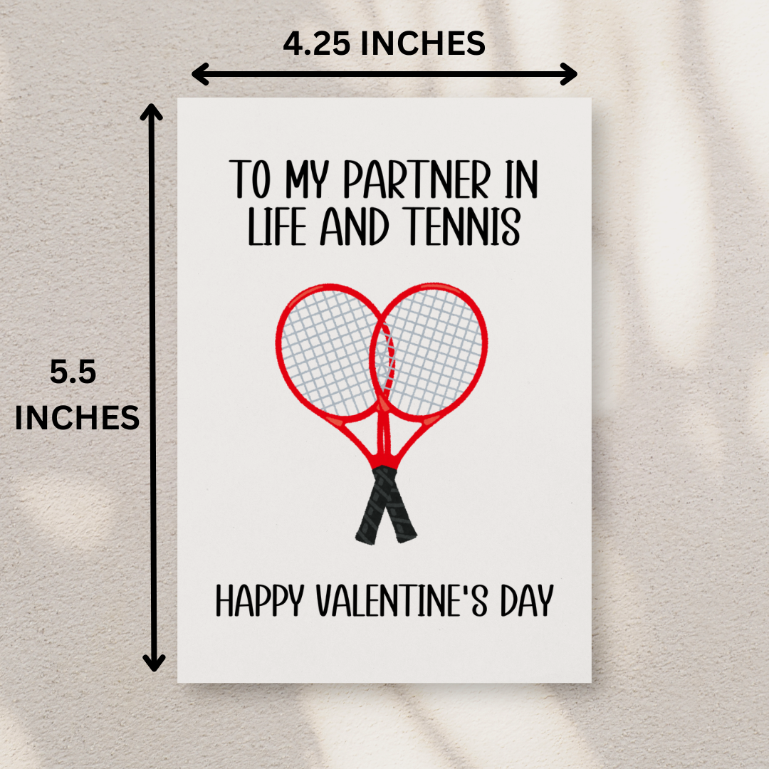 Tennis Valentine's Day Card